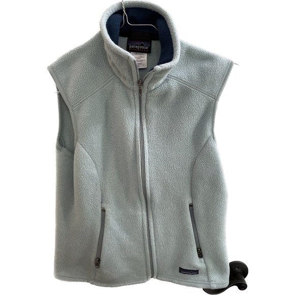 Patagonia Jackets & Blazers - Patagonia Women Blue  Synchilla Fleece Vest Full Zip Mock Neck 25163f6 Small